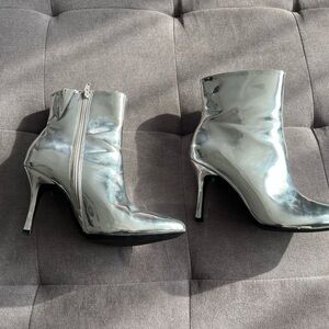 Worn once, Target silver/chrome booties.